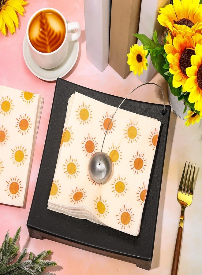 وولاين مجموعة مناديل ورقية من والين، 80 قطعة، بتصميم بوهيمي شمسي، "أول رحلة حول الشمس"، للاستخدام مرة واحدة، لون أصفر برتقالي مشرق، مثالية للغداء والعشاء، وأعياد الميلاد، وحفلات استقبال المولود، ولوازم المائدة. - Image 3